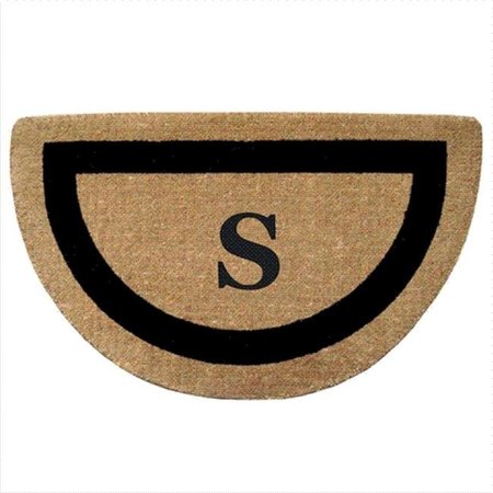 NEDIA HOME Nedia Home 02053S Single Picture - Black Frame 22 x 36 In. Half Round Heavy Duty Coir Doormat - Monogrammed S O2053S